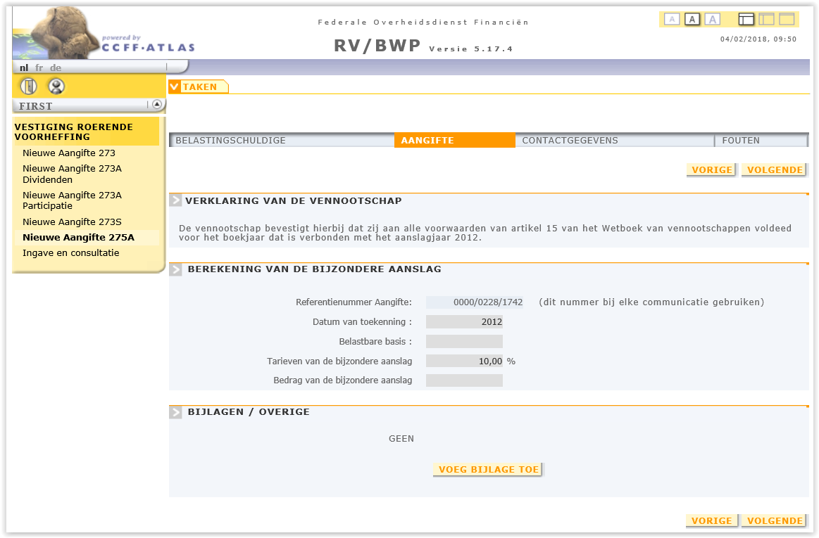 275A bijzondere liquidatiereserve aj 2012