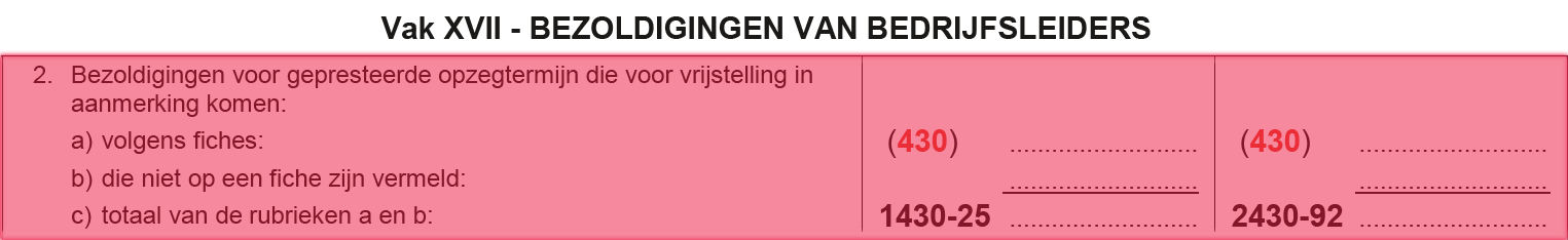 Vak XVI bedrijfsleiders - rubriek 2