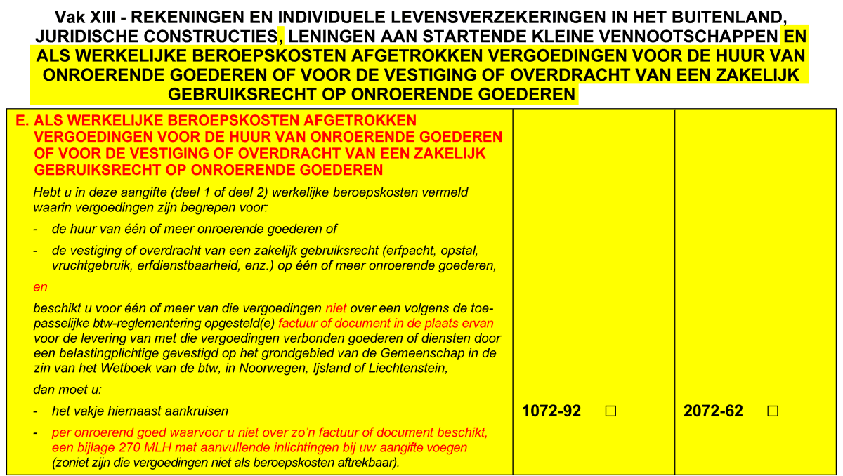 Verantwoording huurvergoedingen