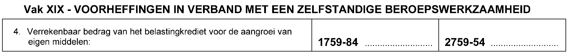 belastingkrediet eigen middelen aanslagjaar 2021