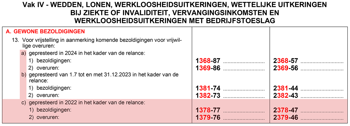 vrijwillige overuren Vak IV - AJ 2025