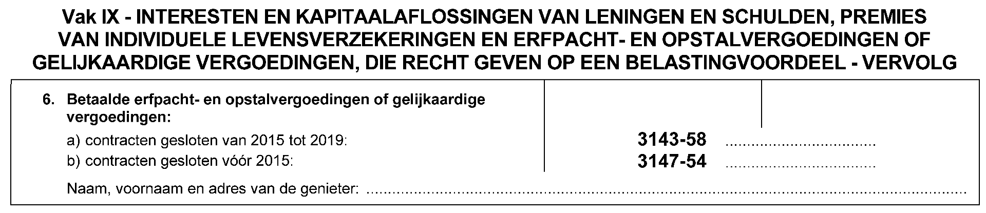 erfpacht en opstalvergoedingen aanslagjaar 2021