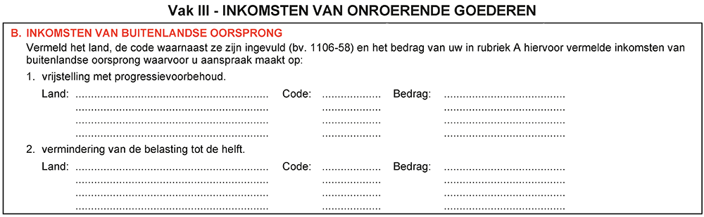 buitenlands onroerende inkomsten aanvraag vrijstelling aanslagjaar 2022