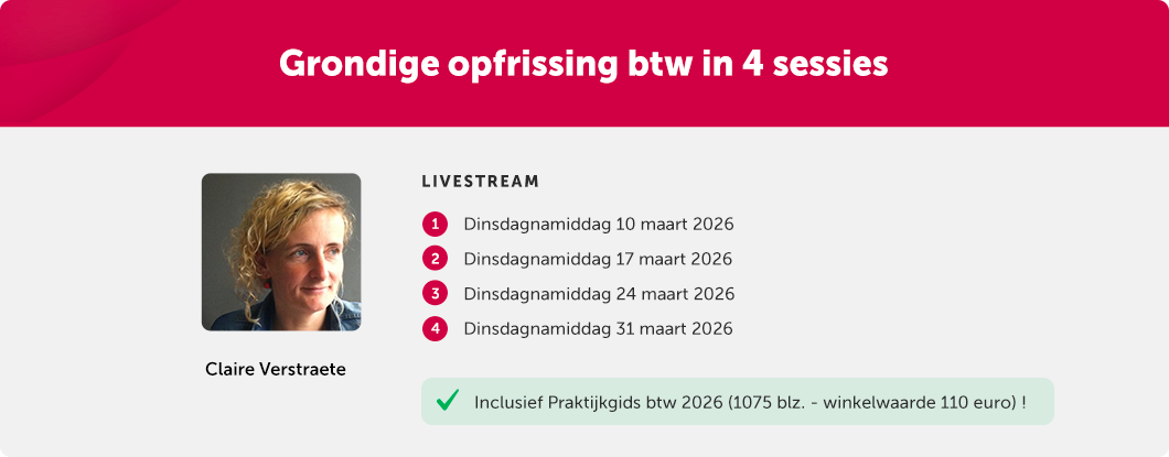 Grondige opfrissing btw in vier sessies