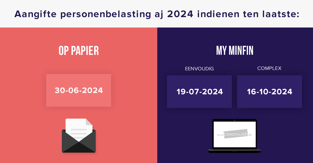 wanneer aangifte personenbelasting aj 2024 indienen